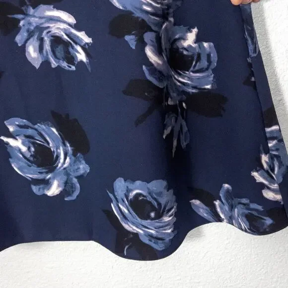 Kate Spade Night Rose Bell Sleeve Dress Size 0 Blue Romantic Botanical - Picture 8 of 11